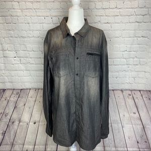 Sean John Chambray Long Sleeve Button Up Shirt